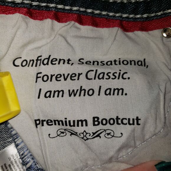 ANA Bootcut Stretch Denim Jeans Womens Size Petite 28 8P Rhinestone Back Pockets - Picture 6 of 9